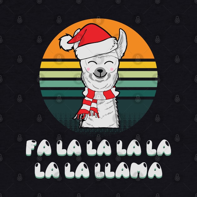 Fa La La La La La La Llama Funny Llama Wearing Santa Hat Christmas Gift For Llama Lover by BadDesignCo